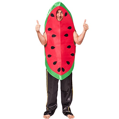 EraSpooky Unisex Essen Lebensmittel Obst Wassermelone Kostüm Faschingskostüme Einteiler Halloween Party Karneval Fastnacht Kleid für Erwachsene Herren Damen