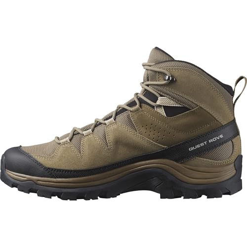 Salomon Herren Quest Rove Gore-TEX Hiking Shoe, Kangaroo/Kelp/Black, 48 EU