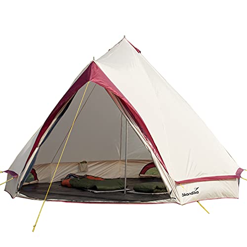 Skandika Tipi Comanche 400 Protect | Campingzelt für bis zu 8 Personen, eingenähter Zeltboden, Moskitonetz, 2,5 m Stehhöhe, wasserfest | Glamping, Zelt, Outdoor