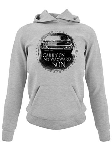 clothinx Damen Kapuzenpullover Carry On Wayward Son Grau Gr. L