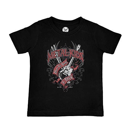 Metal Kids Never Too Young to Rock - Kinder T-Shirt, schwarz, Größe 104 (4-5 Jahre), 100% Statement