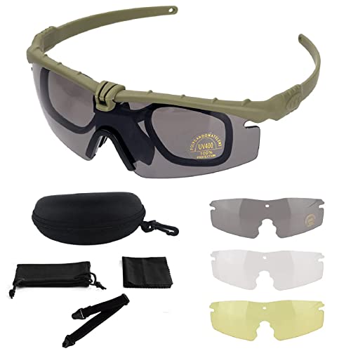 FOCUHUNTER Augenschutz - Sportbrillen für Herren Anti Fog Radsportbrillen, Schutzbrille , Lesebrille Anti-UV400 Schutzbrille zum Radfahren, Wandern und Schießen (Grün)