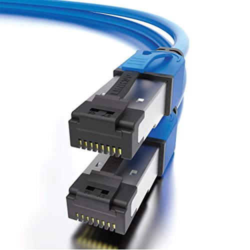 LINKUP - [40Gbps Zertifiziert] Cat8-Ethernet-Patchkabel Doppelt Geschirmt┃2000MHz (2Ghz) Cat8.1┃Zukunftssichere LAN-Kabel Kompatibel mit Cat7 Cat7A Cat6A 25G- 10G- 1G-Netzwerk┃Blau┃35ft (10.6M)