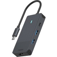 Rapoo USB-C Multiport Adapter, 4-in-1, grau (00217688)