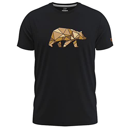 FORSBERG Espenson T-Shirt mit stylischem Bär Brustlogo Rundhals für Herren schwarz, Farbe:schwarz/Bronze, Größe:XXL