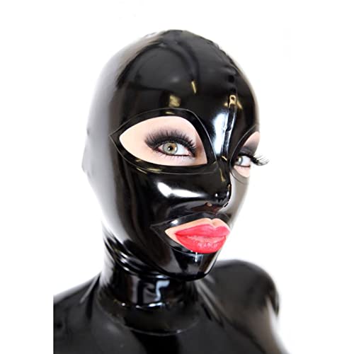 ERNZI Modische und sexy Kopf bedeckung Latex Maske Spaß Latex Kopf bedeckung Latex Maske Party Maske,Schwarz,L