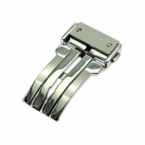 ROUHO Edelstahl Uhrenarmband Schnalle Faltschließe Schnellverschluss für HUB-LOT B-I-G B-A-N-G Classic Fu-sion Series-Silber 22mm