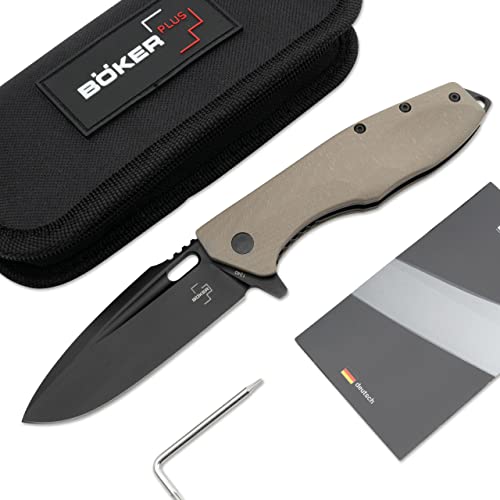Böker Plus Unisex - Erwachsene Caracal Folder Tactical Taschenmesser, Khaki, 21,3 cm