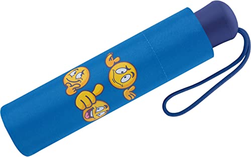 Scout Kinder-Taschenschirm mit reflektierenden Streifen Emoji Blue