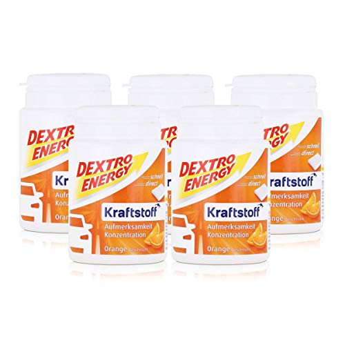 Dextro Energy Kraftstoff Orange 68g / Mini Traubenzucker-Täfelchen mit schnell verfügbarer Glucose (5er Pack)