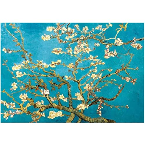 zxiany Mandelblüte Blumen Leinwand Gemälde von Van Gogh Wandkunst Poster und Drucke Leinwand Bild für Wohnzimmer Dekoration Gemälde 70x100cm/27.5"x39.4" Kein Rahmen - 15