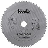 kwb Kreissägeblatt 250 x 30 mm - Feiner präziser Schnitt - Für Holzpaneele, Profilholz und Weichholz - Made in Germany