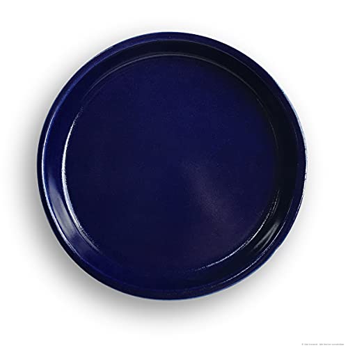 K&K Keramik Untersetzer/Unterschale/Wasserschale 32x3,5cm blau Steinzeug