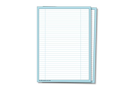 Einlegeblätter für Karteitaschen, 3 unbeschriftete Spalten, DIN A4, Farbe: Blau, 200 Stück