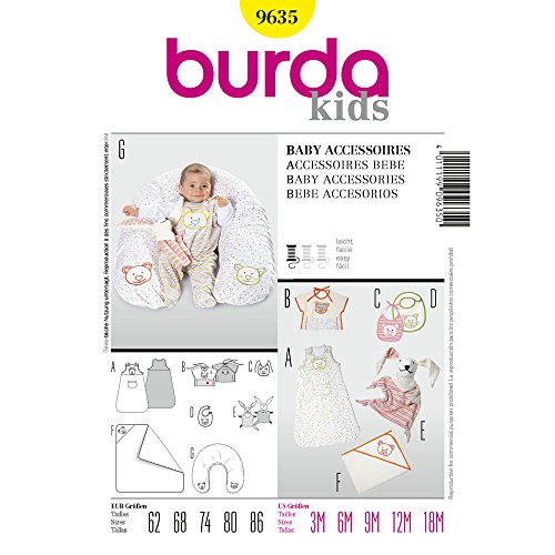 Burda Schnittmuster 9635 Baby Accessoires Gr. 19 x 13 cm 62-86 EU
