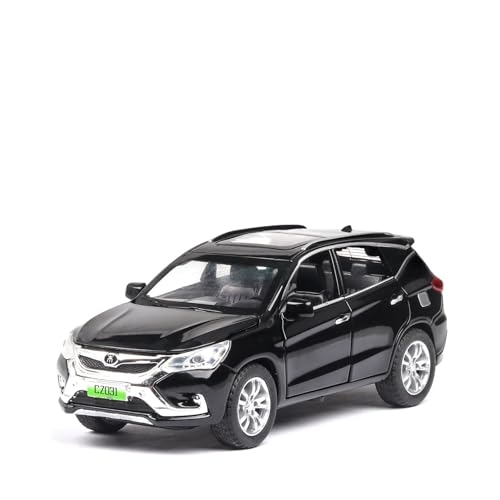 Exquisites Automodell 1:32 Alloy Diecast Car Models for BYD Song SUV Simulation Sound Und Licht Pull Back Geschenk (Größe : Black)