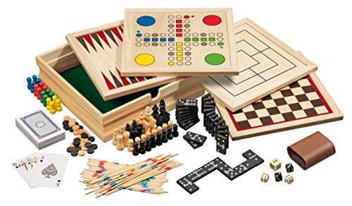 Philos 3099 - Holz-Spielesammlung, klein, mit 10 Spielmöglichkeiten