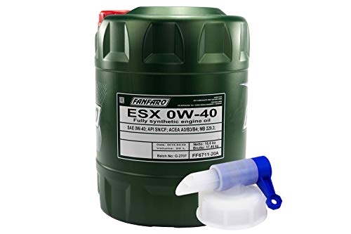 Motoröl FANFARO ESX 0W-40 API SN/CF 20 Liter inkl. Auslasshahn