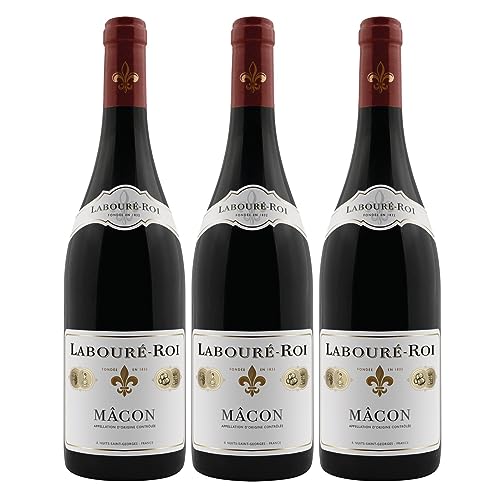 Mâcon Rouge AOC Labouré-Roi Rotwein Wein trocken Frankreich I FeinWert Paket (3 x 0,75l)