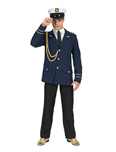 Pierro's Karnevalshop Marine Kapitän Jack Kostüm - Blau Gold - Gr. 52 54