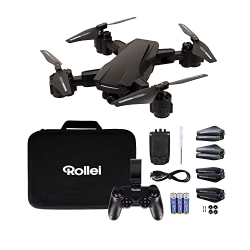 Rollei Fly 60 Combo Drohne, WiFi-Live-Bild Übertragung, 6-Achsen Gyroskop, lange Flugzeit, App Steuerung und inkl. Fernbedienung