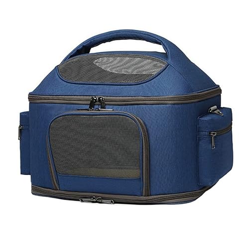 NP Faltbare Netz-Reisehandtasche für Katzen und Hunde, Haustier-Schultertasche, Haustier-Handtasche, kleine Hundetragetasche, Haustier-Reisetasche, Blau