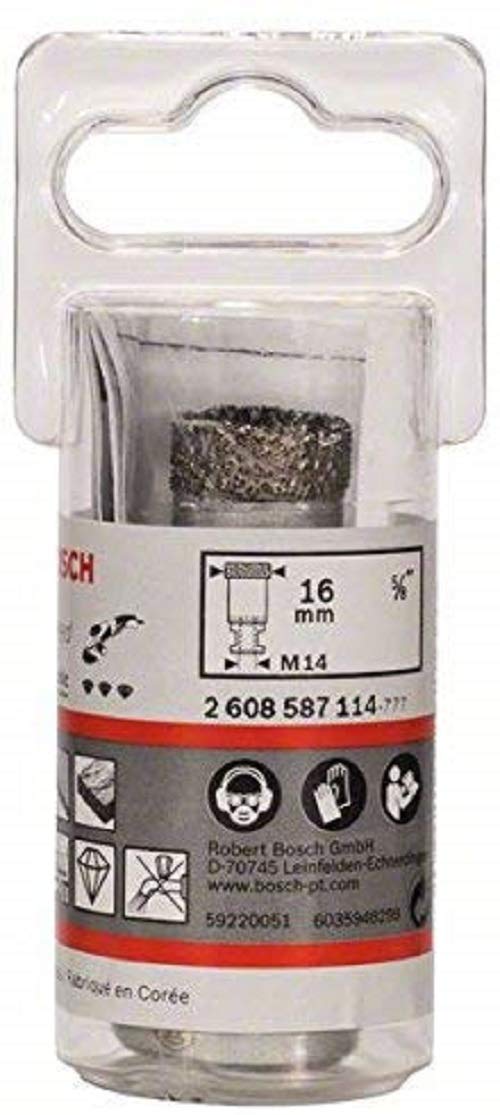 Bosch Professional 1x Diamanttrockenbohrer Dry Speed Best for Ceramic (für Trockenbohren von Hartkeramik, Ø 16 x 30 mm, Zubehör Winkelschleifer)
