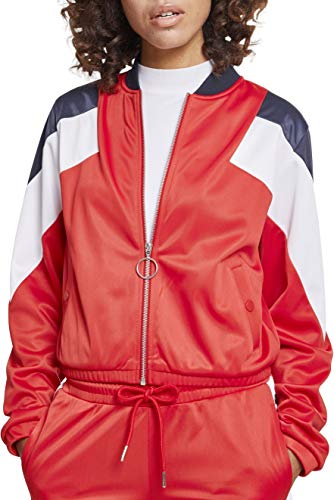 Urban Classics Damen Ladies 3-Tone Track Jacket Jacke, Mehrfarbig (Firered/Navy/White 01317), Small