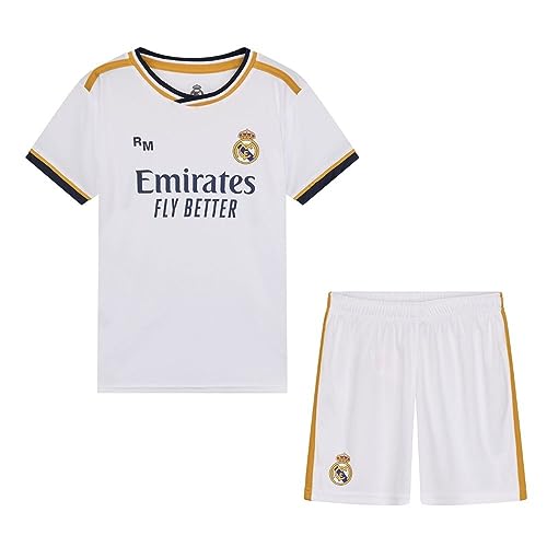 Real Madrid Kinder-Set Trikot und Hose Erstausstattung der Saison 2023-2024 - Offizielle Replik mit offizieller Lizenz - Kind, weiß, 6 Jahre