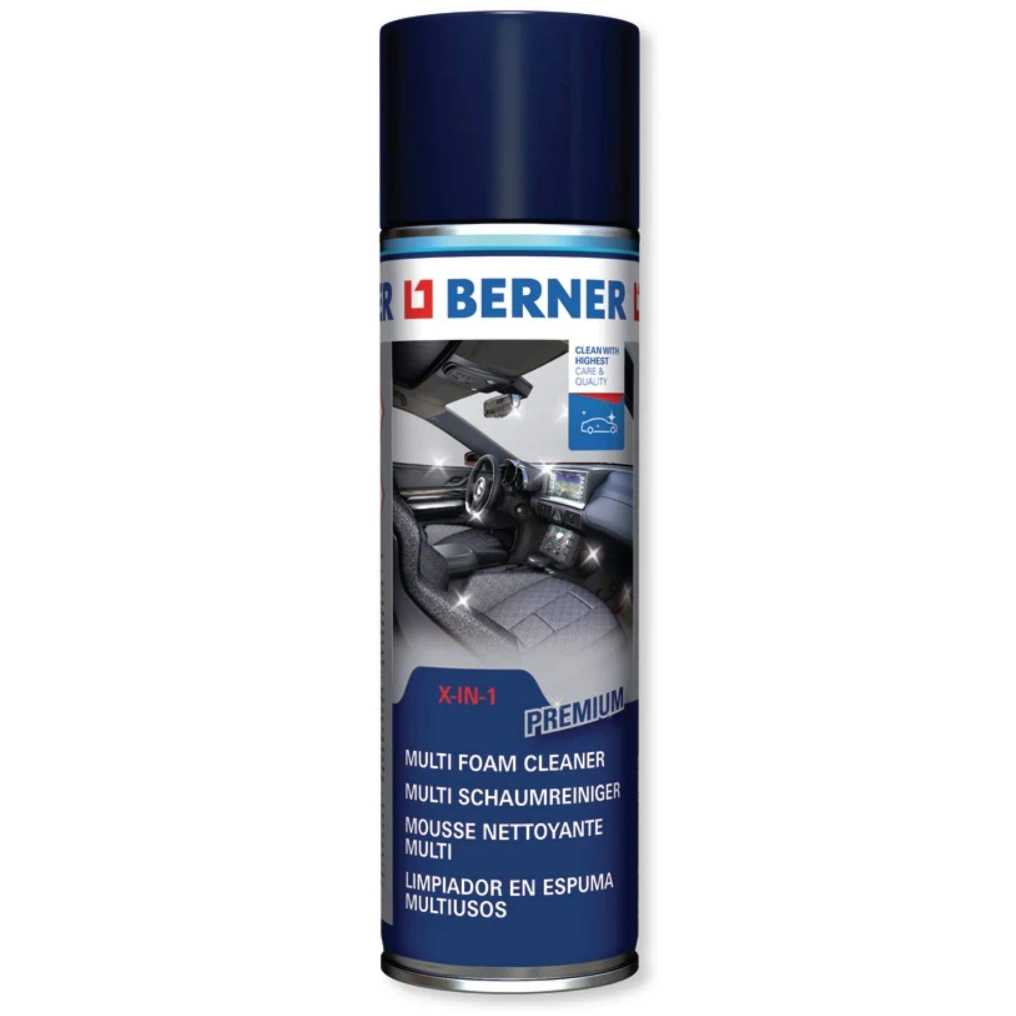 BERNER Multi Schaumreiniger X-IN-1 Produkt für komplette Innenreinigung 500 ml