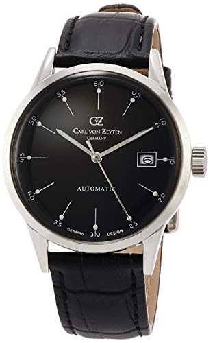 Carl von Zeyten Herren Analog Automatik Uhr mit Leder Armband CVZ0002BK