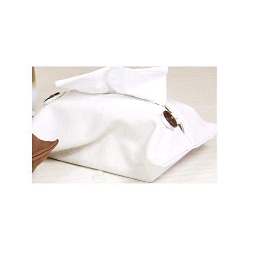 ZXGQF Tissue Box Rechteckiger Papierhandtuchhalter Aus Baumwolle Und Leinen Für Heim, Büro, Auto, Autodekoration, Hotelzimmer, Tissue Box-Halter, Weiß