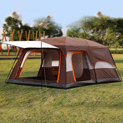 6-Personen-Zelt, doppelschichtiges Zelt für Camping-Familien, wasserdichtes Außenzelt mit Veranda, Zelt mit 2 Schlafzimmern und Wohnzimmer, Kuppelzelt mit fortschrittlicher Belüftung