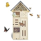 FeldundStall Insektenhotel groß für Garten, Balkon und Terasse - Wetterfestes Insektenhaus zum Aufhängen oder zum stehend Anbringen