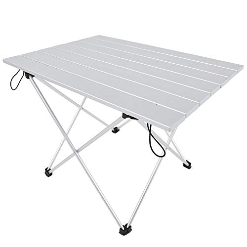 Fishlor Tragbarer Campingtisch, Klapptisch Aluminiumlegierung Tisch Faltbarer Schreibtisch Tisch Leichter Camping Picknicktisch im Freien(Groß)