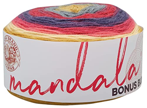 Lion Brand Yarn Mandala Bonus Bundle Garn, Garn zum Stricken, Häkeln und Basteln, 1 Kuchen, Satyrs