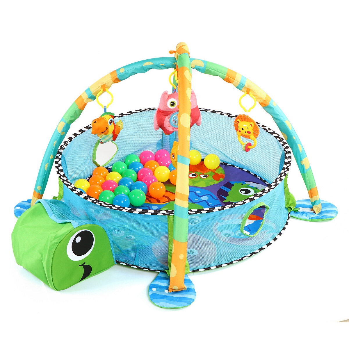 Niedliche Schildkröte Baby 3in1 Spielmatte für Kinder Krabbeln Gymnastikmatte Decke Infant Play Rug Kid Activity Mat Bab