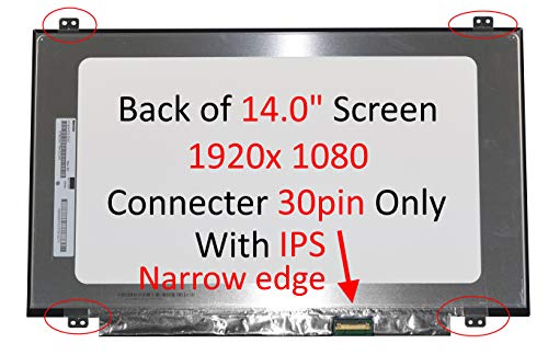 New 14" Screen 30 pin Narrow bazel Matte LCD Replacement (IPS) fits N140HCA-EAC, LP140WF7-SPK2