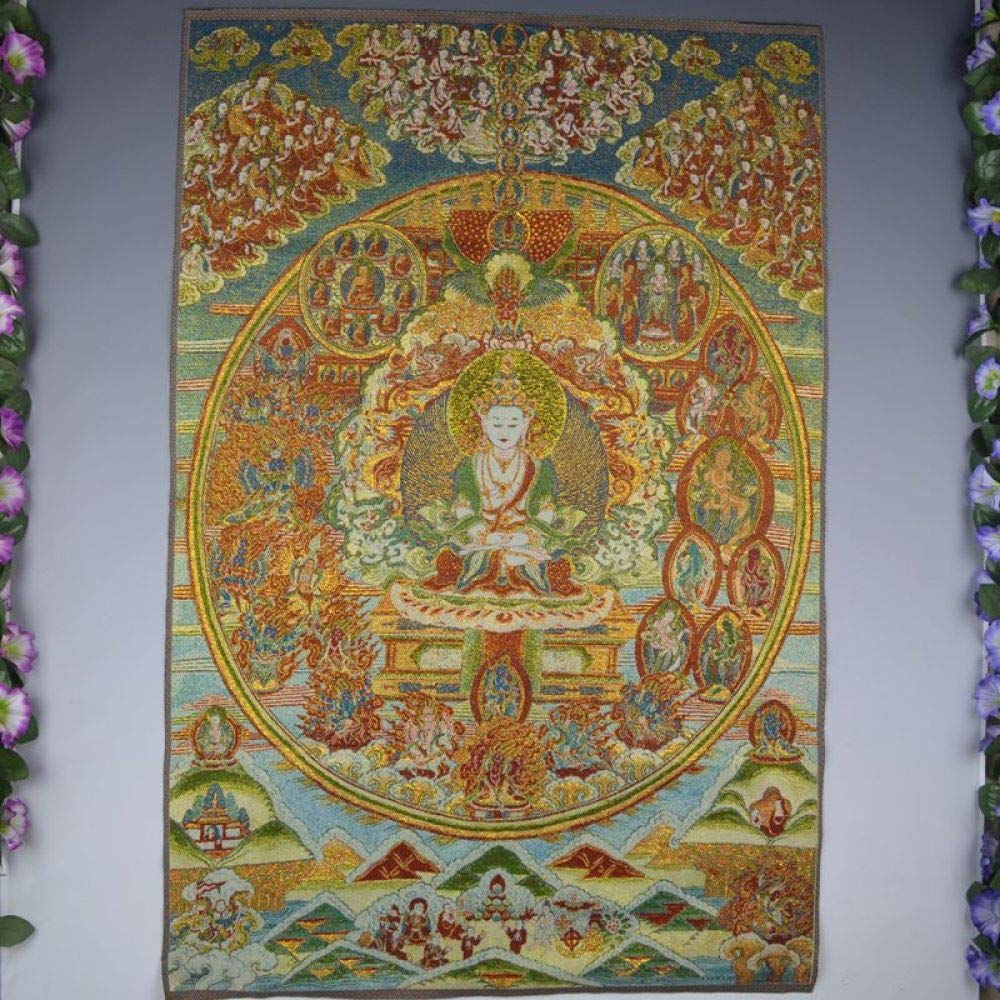 HUOQILIN Tibetische Buddha Thangka Sakyamuni Buddha Seide Weben Brokat Malerei Seide Exquisite Stickerei Malerei