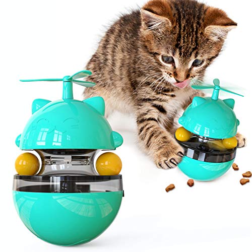 NW Whirlwind Fortune Katzenspielzeug Leckage Spielzeug Katzenspielzeug Training Beweglichkeit Verbesserung der IQ Lebensmitteldosierung Funktion Halten Sie sich in Gute Gesundheit Linderung Angst Haustier Produkt Haustier Spielzeug (Türkis)