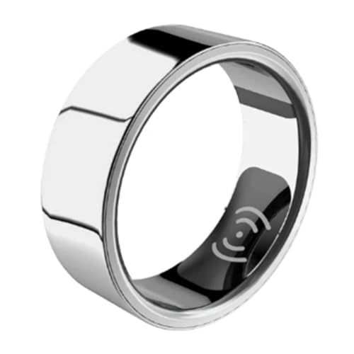 CYBUCH Smart Ring Gesundheitsmonitor für Männer Frauen Bluetooth Blutdruck Herzfrequenz Schlafmonitor Ip68 Wasserdicht (Silber)