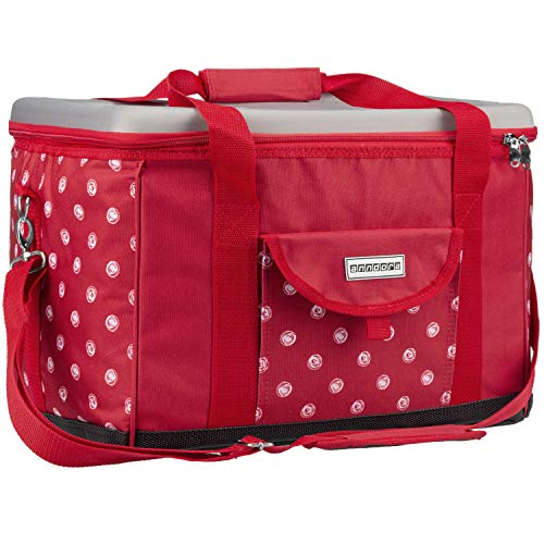 anndora Kühltasche XL rot weiß gepunktet 40 Liter - Kühlbox Isoliertasche Picknicktasche