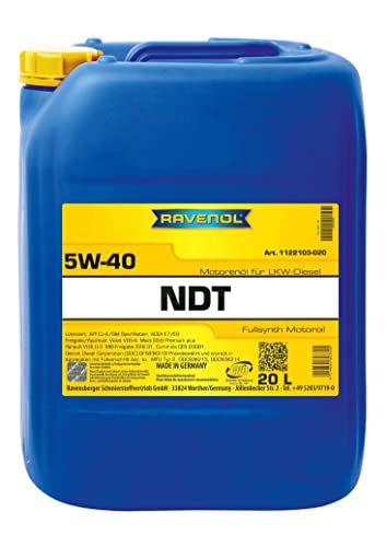 RAVENOL NDT SAE 5W-40 / 5W40 Vollsynthetisches Motoröl (20 Liter)