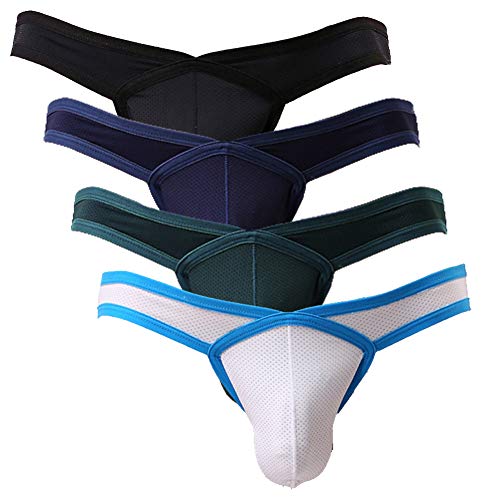 Summer Code Herren Sexy Panty atmungsaktive Strings mit Ausbuchtung aus Mikromesh