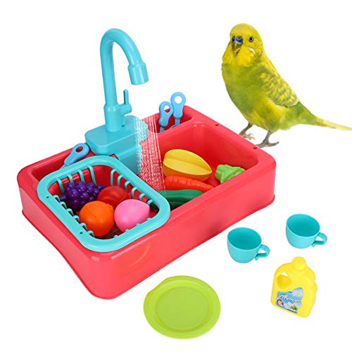 SunshineFace Pet Bird Multifunktionsbadewanne Automatische Papageien Badezimmer Vogel Duschwanne mit Spielzeug