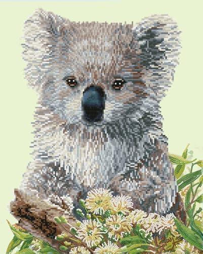 DIAMOND DOTZ DD10.055 - Original 5D Diamond Painting Set Koala und Eucalyptus, Kreativset mit 17.942 Diamant Mosaiksteinen, Malset ca. 41 x 51 cm, DIY Komplettset für Erwachsene und Kinder ab 8 Jahren