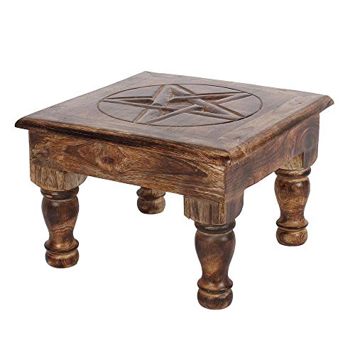 something different Altar Tisch | Pentagramm Design | Holz | 1 Stück 1880 g Altartisch, Siehe Beschreibung, braun, Einheitsgröße