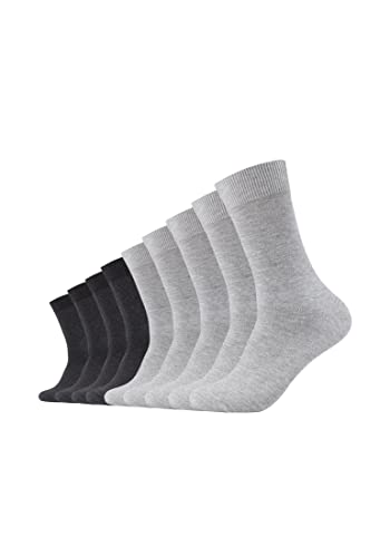 Camano Socken mit Baumwolle (9x Paar) I klassiches Design in Grau Gr. 35 - 38