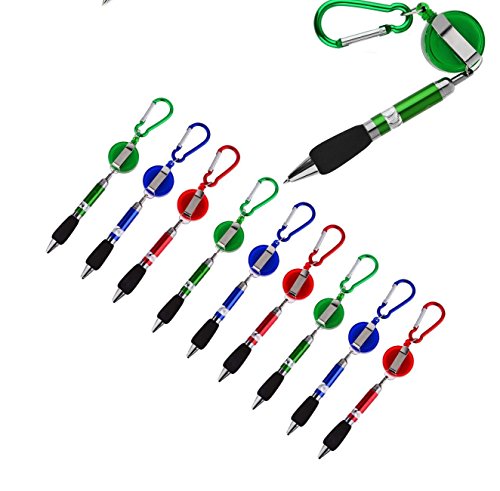 Kugelschreiber mit Zip - Karabiner - zum befestigen -umhängen aufhängen - Stift halterung, Bedinung, Kellner, Geocaching Kugelschreiber lanyard schlüsselband befstigung (25)