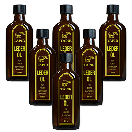 TAPIR - Lederöl in Braunglasflasche - 200 ml - 6er Pack